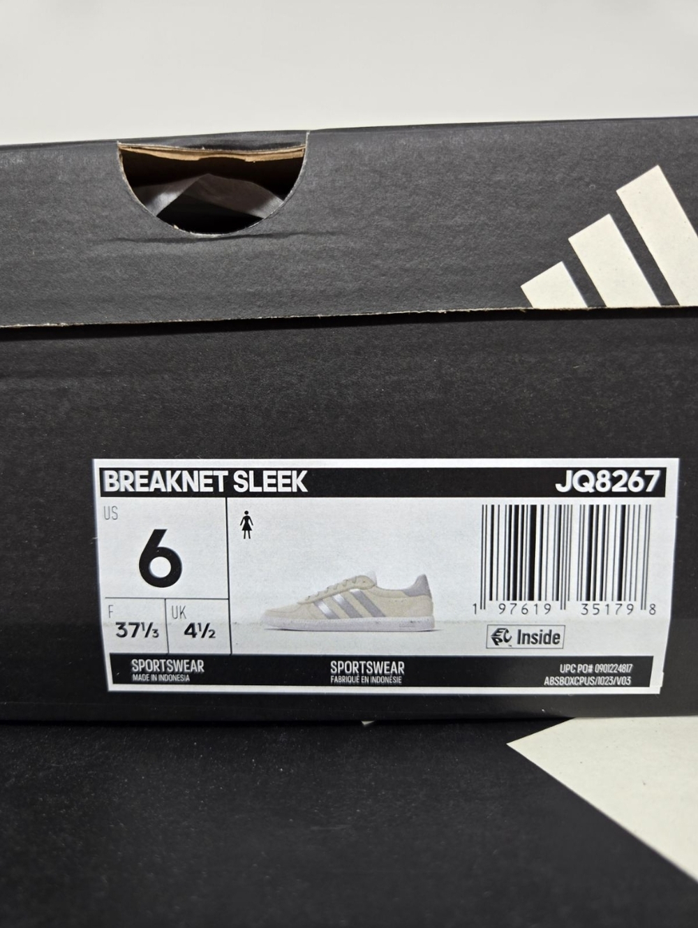 adidas Women's Breaknet Sleek JQ8267 Grey Silver Metallic Shoes Size 6 - Picture 8 of 8